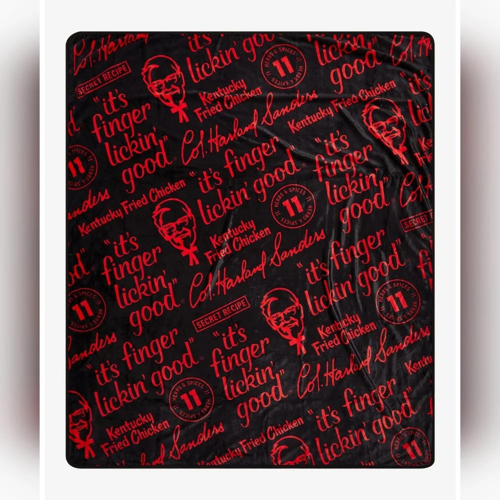NEW KFC Icons Allover Print Fleece Throw - BoxLunch, 45